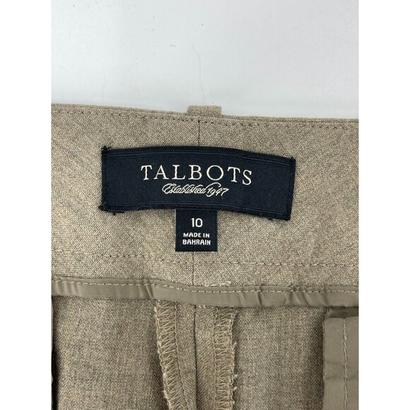 Talbots Heritage Women's Brown Mid Rise Flat Front Wide Leg Career Pants Size 10 - Picture 6 of 12
